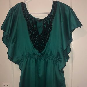 Silky Teal Lace Dress